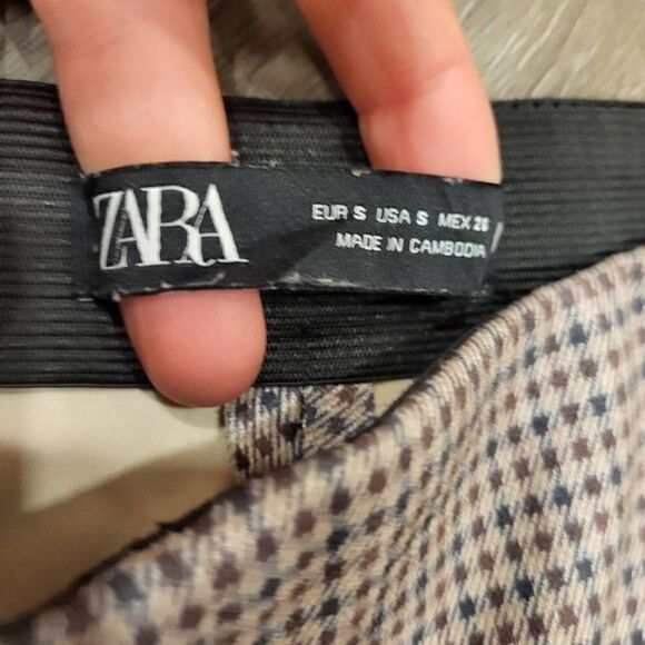 Zara plaid Stretch leggings pants size Small - Picture 5 of 5